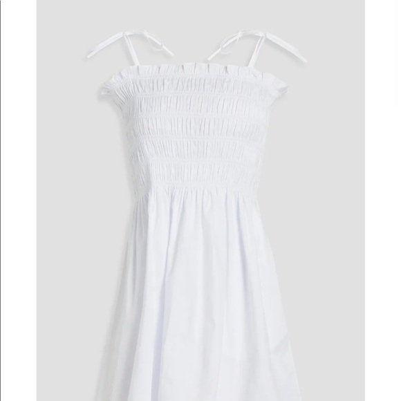 Tory Burch White Smocked Short Dress - Picture 2 of 9